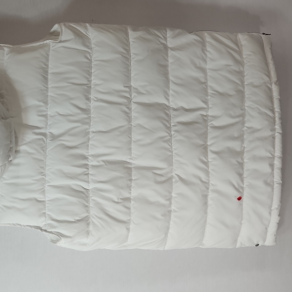 NEW with defects Zella Long Hooded Puffer Vest In Ivory Egret Size M #2918 - Picture 8 of 9
